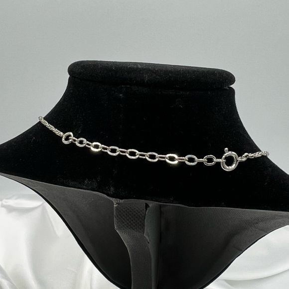 CHRISTIAN DIOR Rhinestone Lock Silver Necklace - Picture 3 of 5